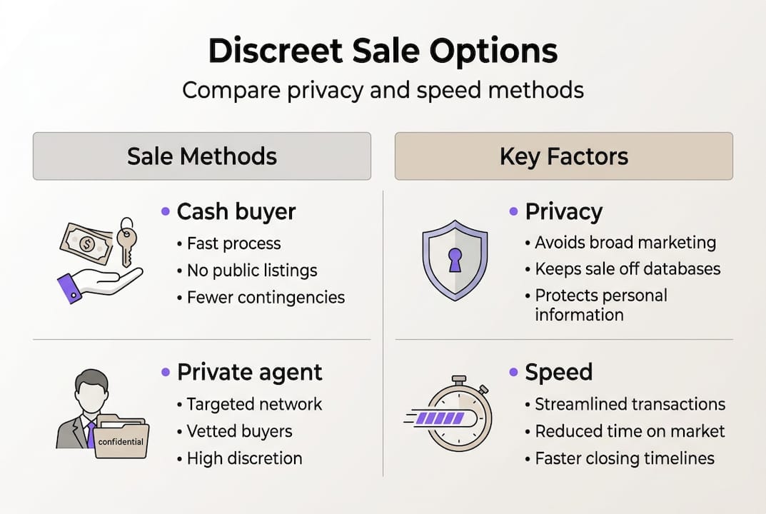 Infographic comparing discreet sale methods