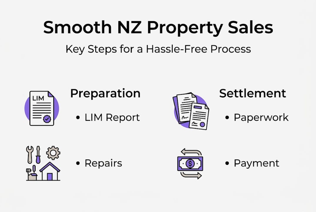 Infographic with easy NZ property sale steps