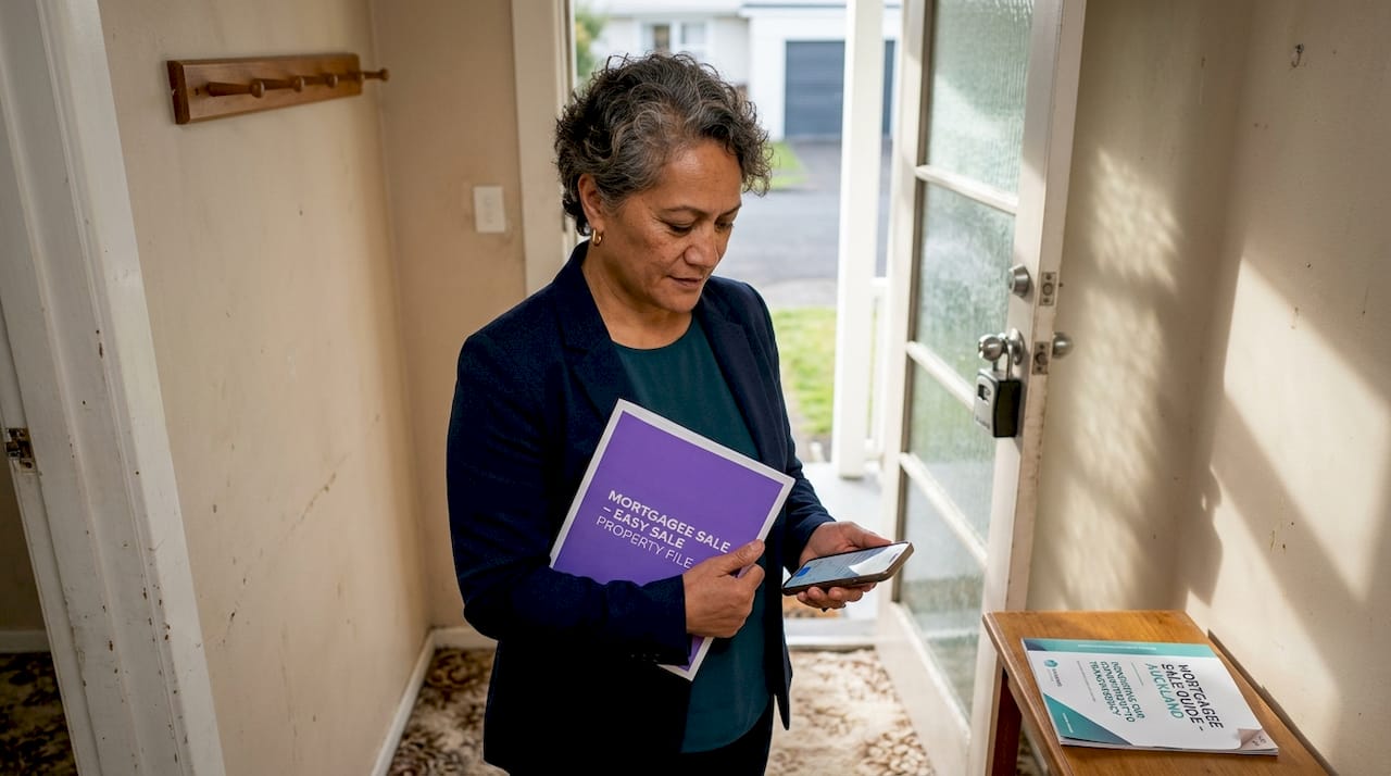 Agent with property file at mortgagee sale