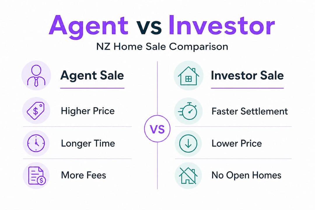 Infographic comparing agent vs investor home sale