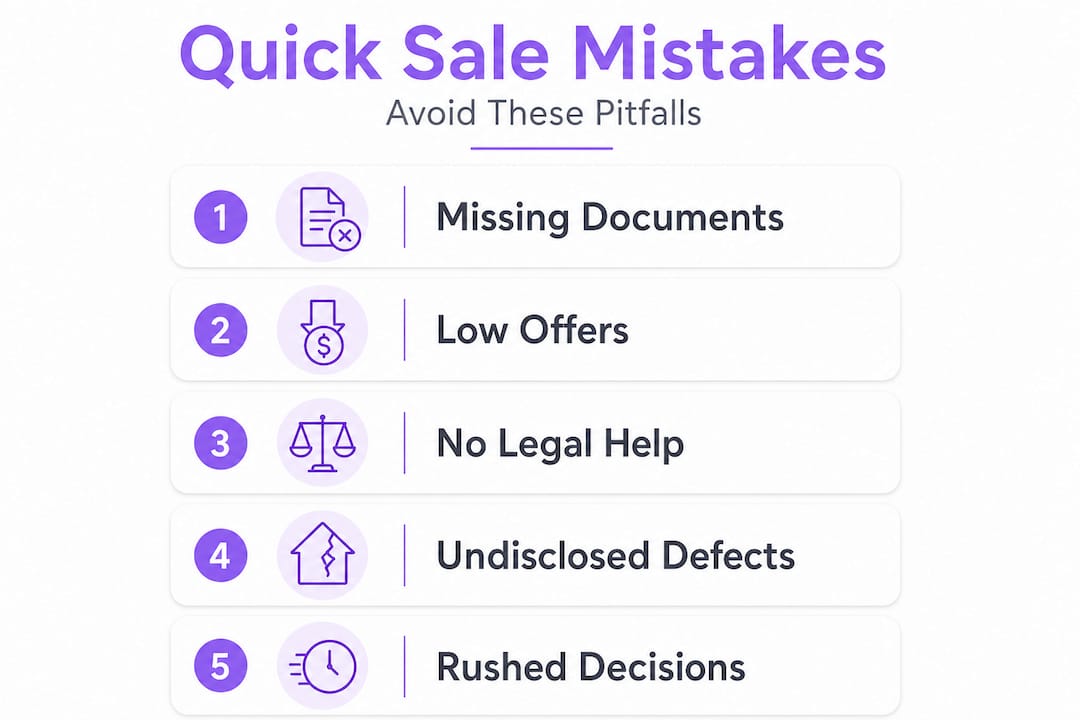 Infographic listing top mistakes in quick sales