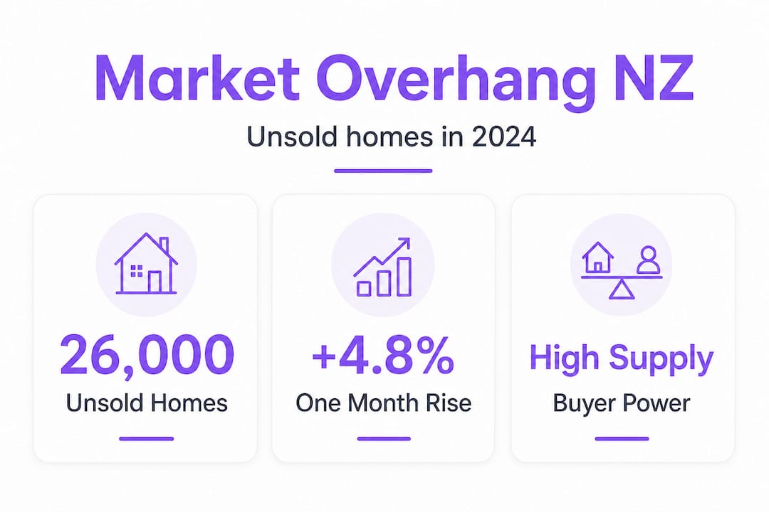 Infographic showing key unsold home market stats
