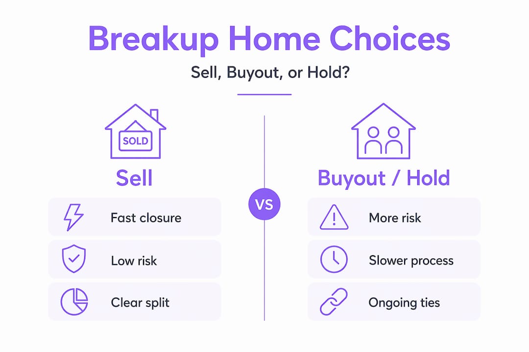 Infographic comparing sell versus buyout or hold options