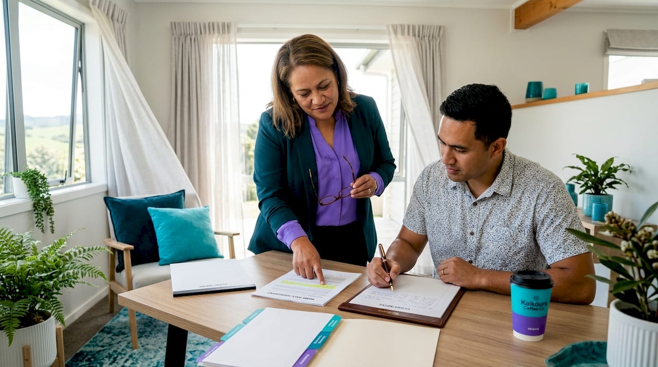 Solicitor giving property advice to client