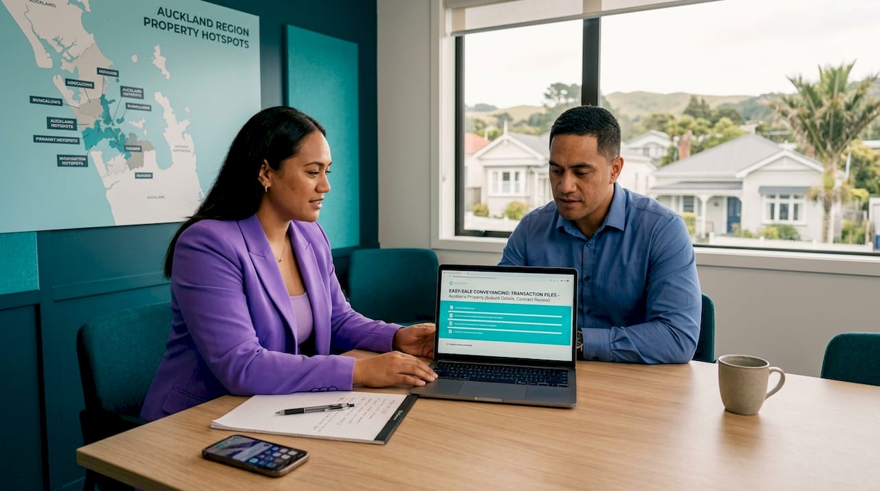 Buyer and seller conveyancers in discussion