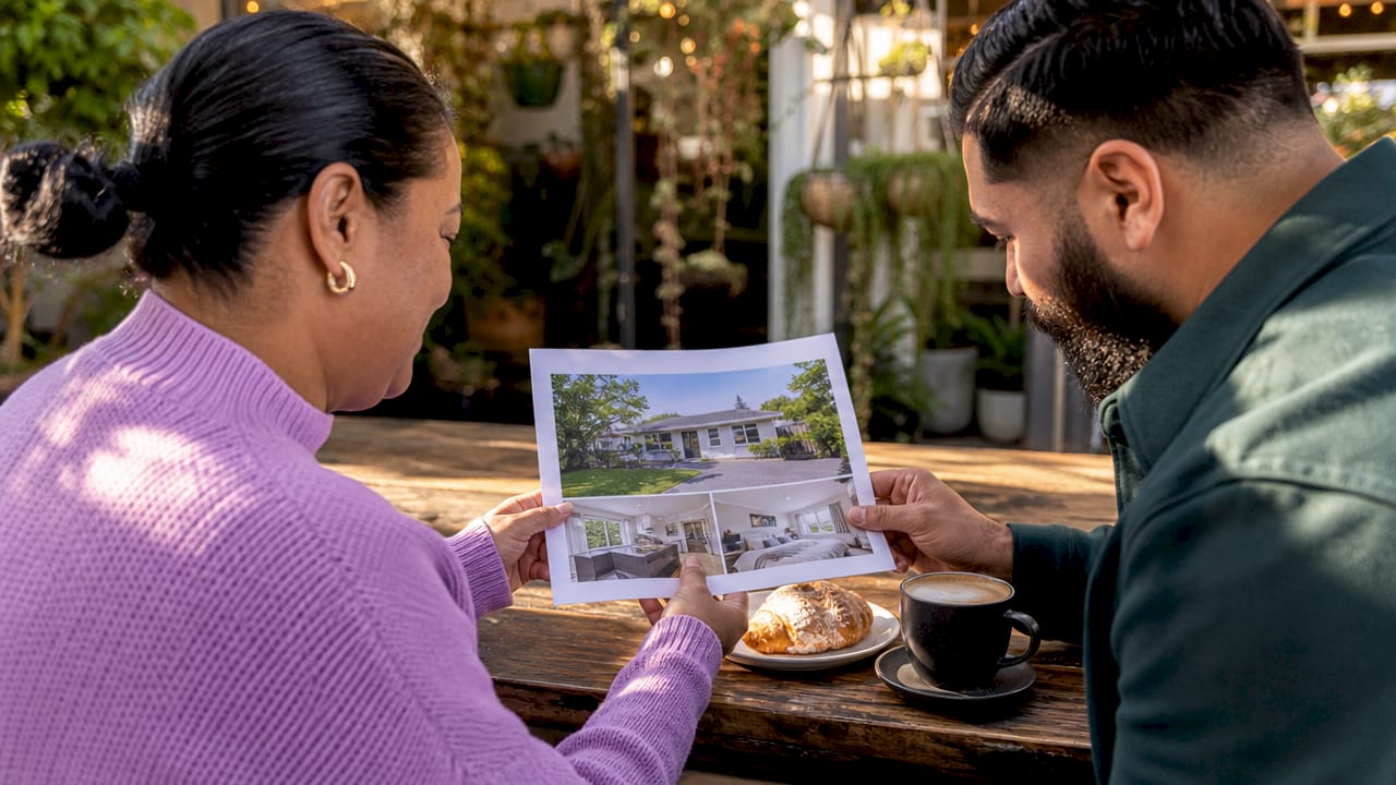 Buyer browsing property listings on tablet