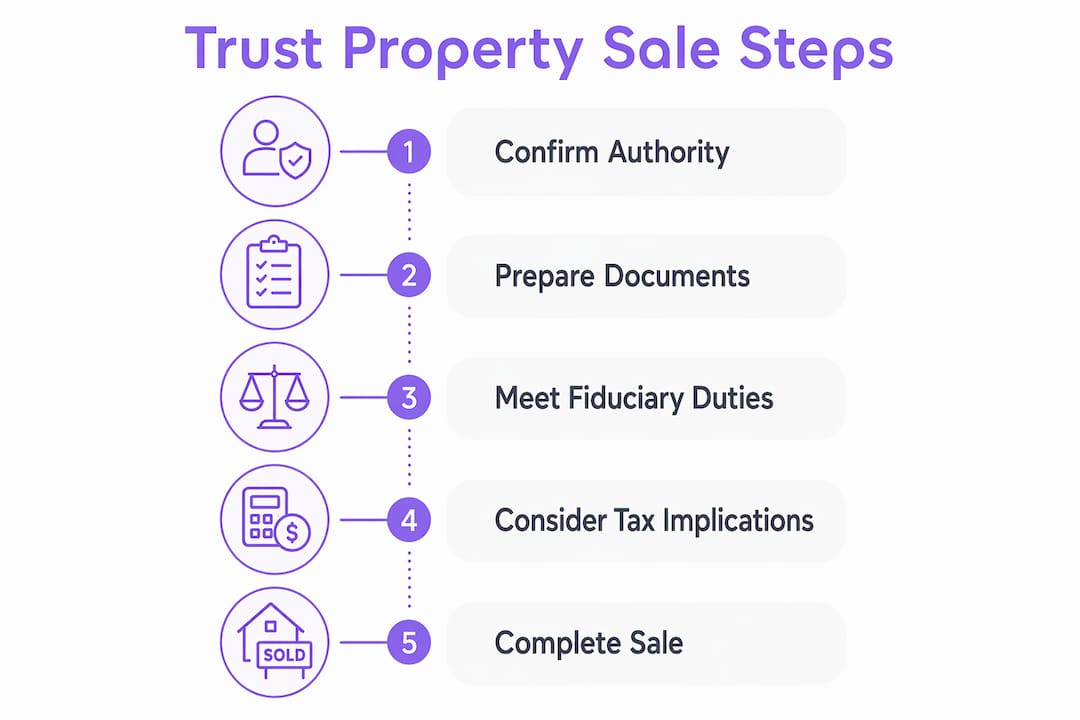 Infographic outlining steps for family trust property sales