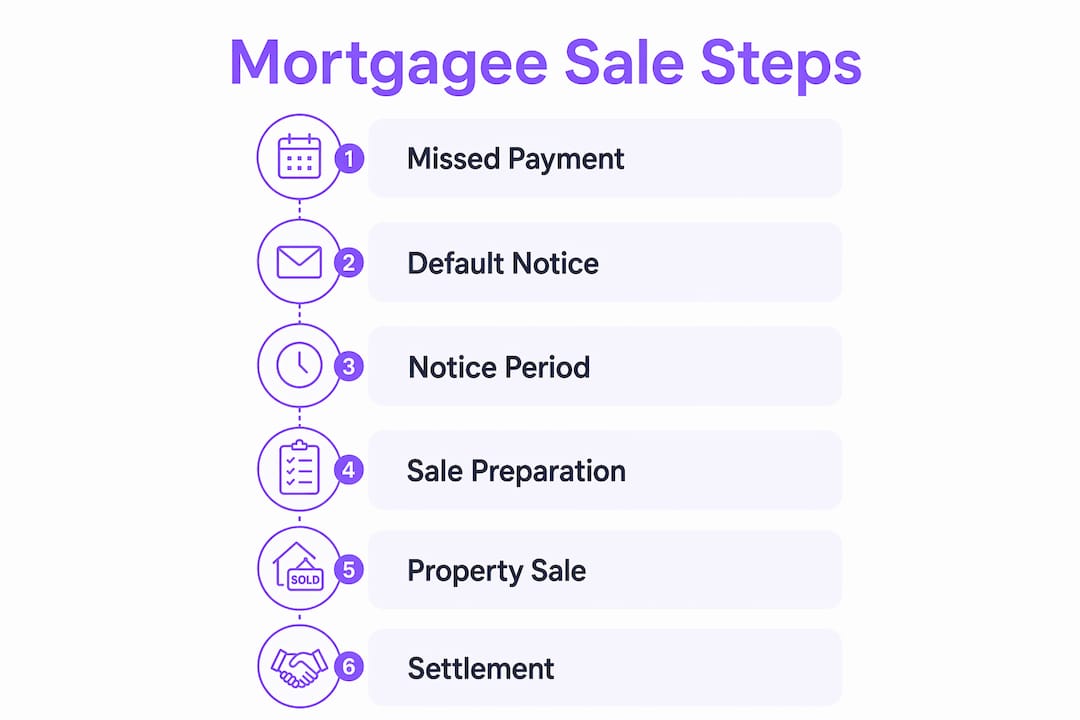 Infographic outlining mortgagee sale steps