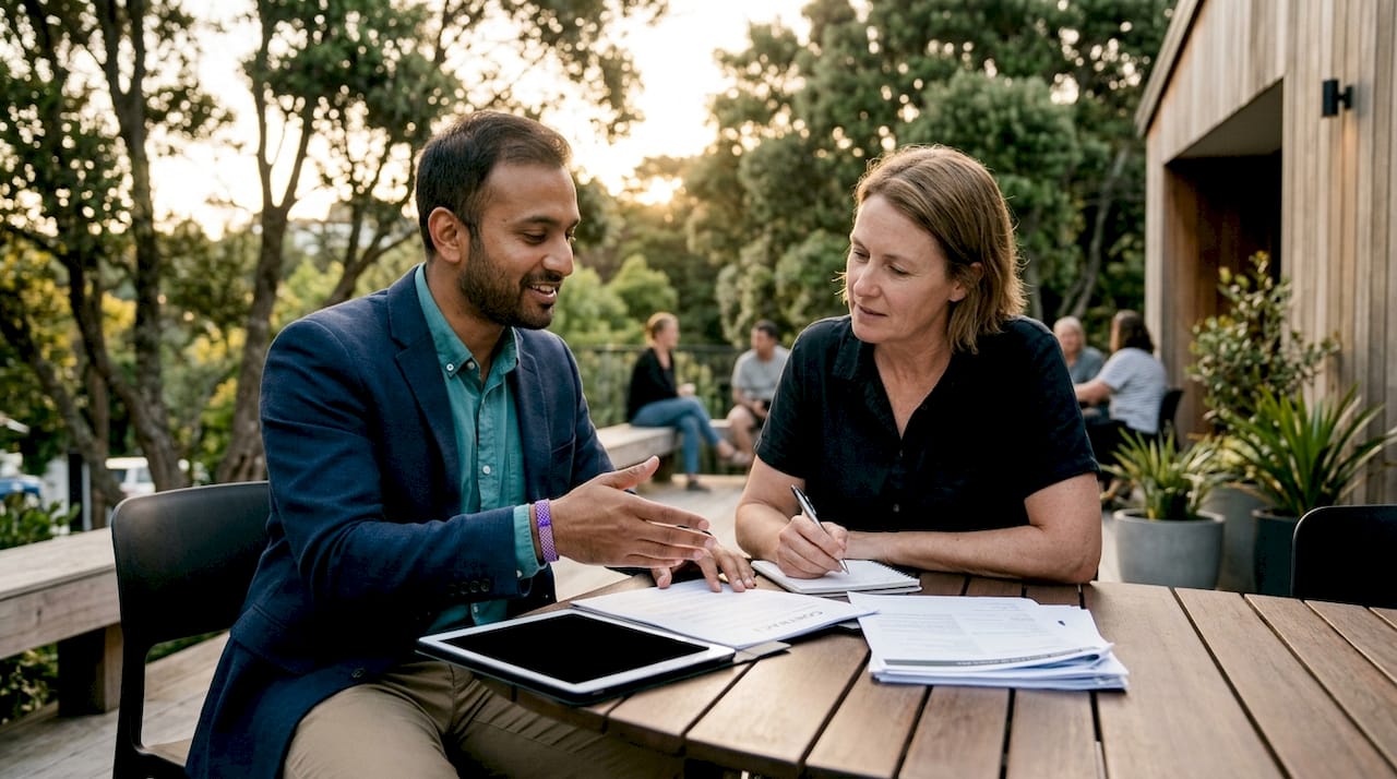 Agent and client negotiating contract terms