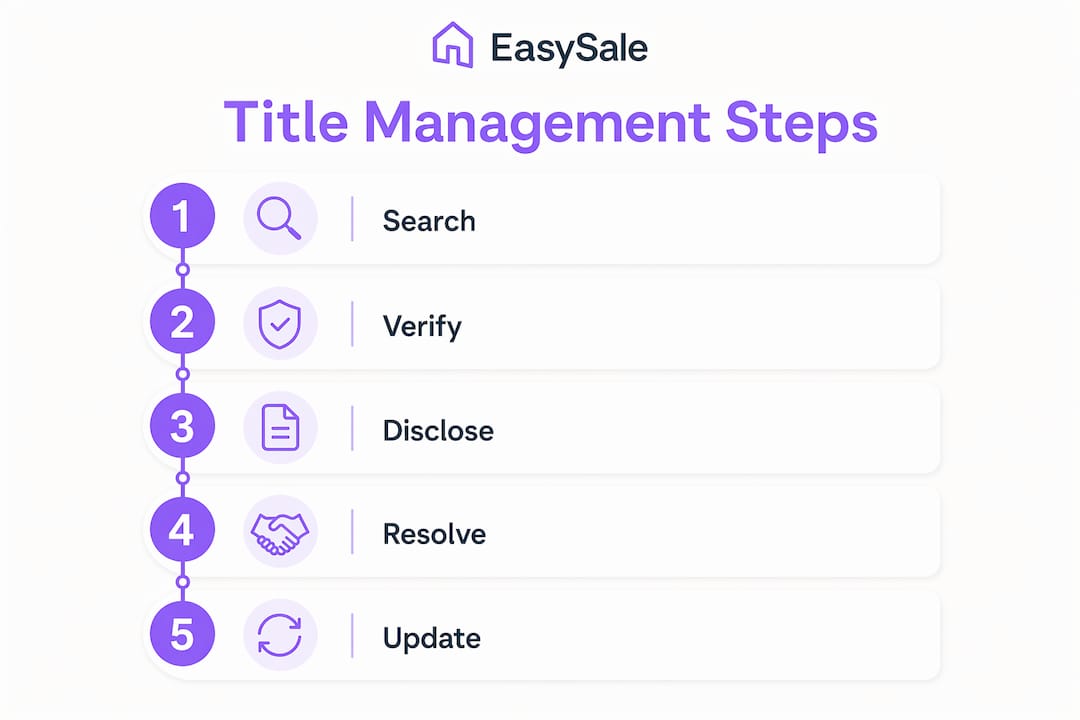 Infographic illustrating key steps for title management