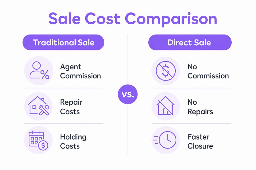 Infographic comparing traditional and direct sale cost savings