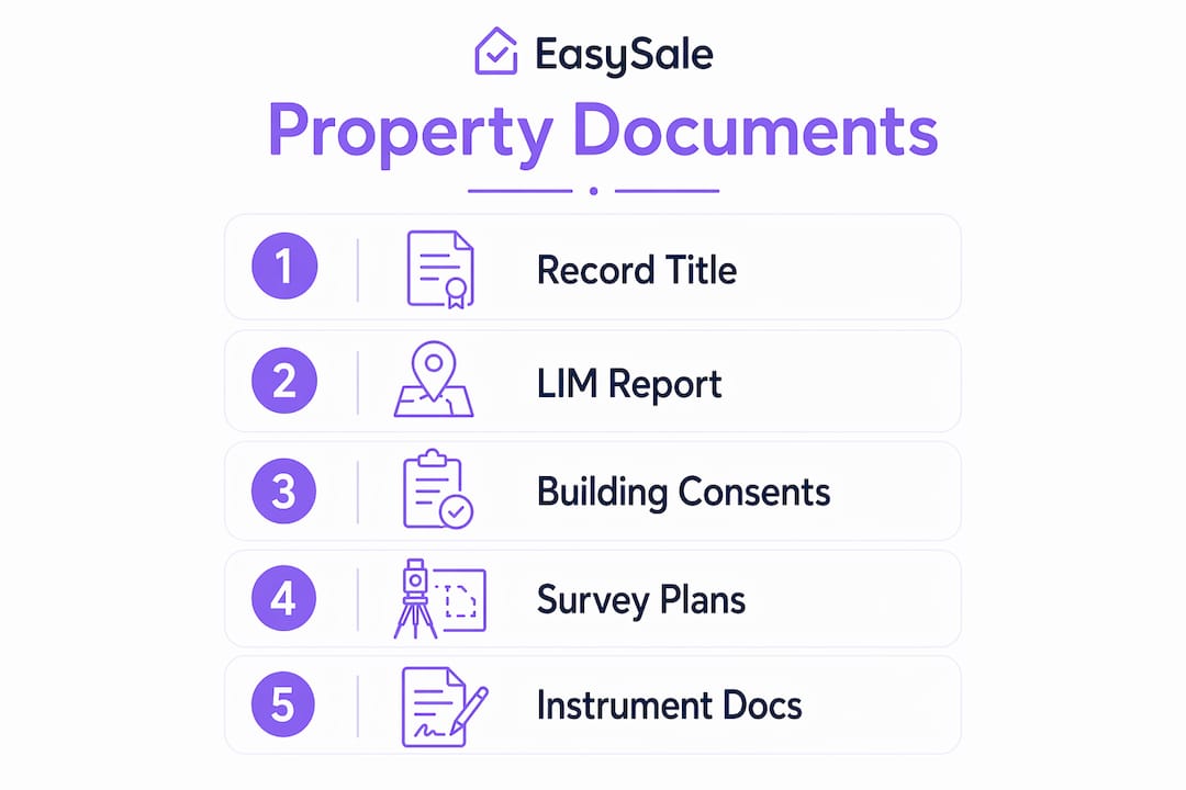 Infographic outlining types of NZ property documents