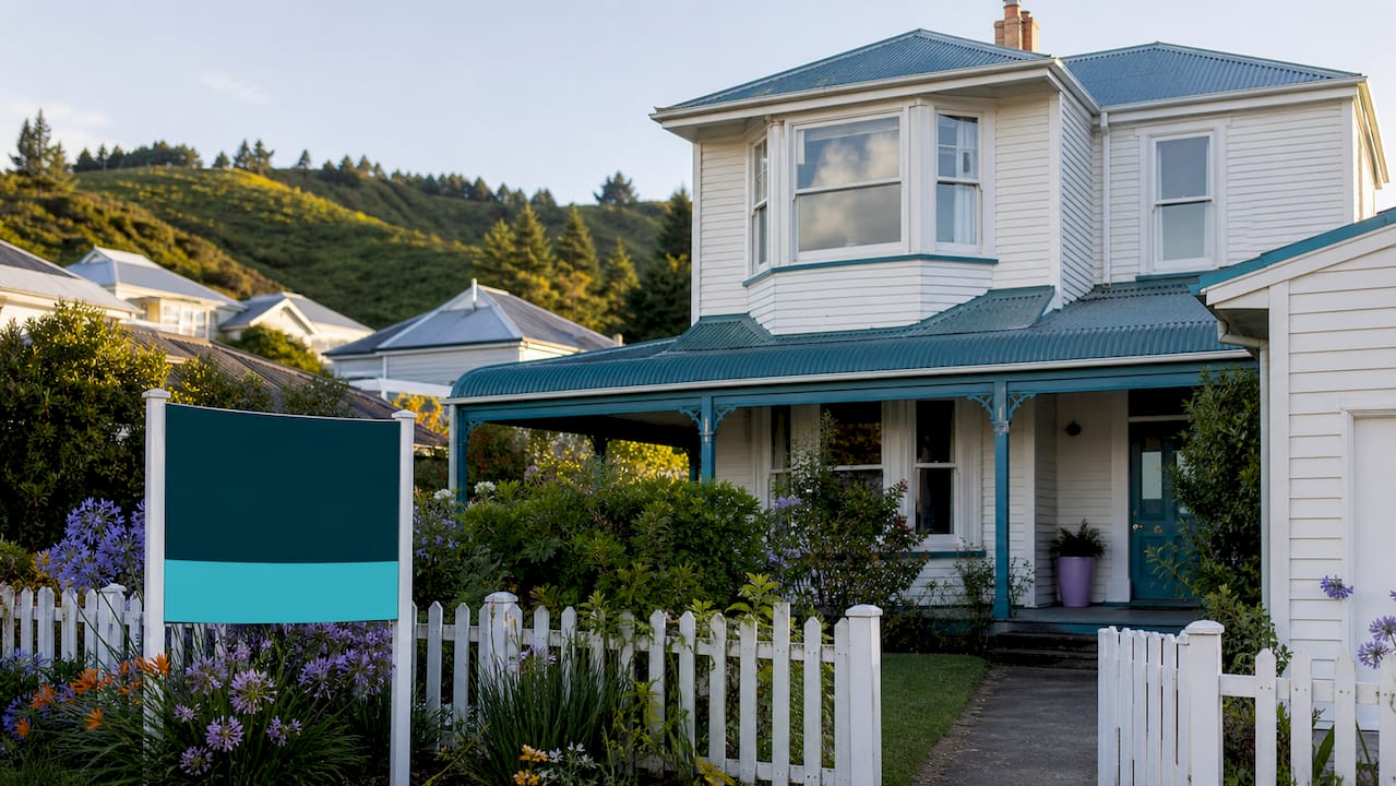 Typical New Zealand sold house exterior scene
