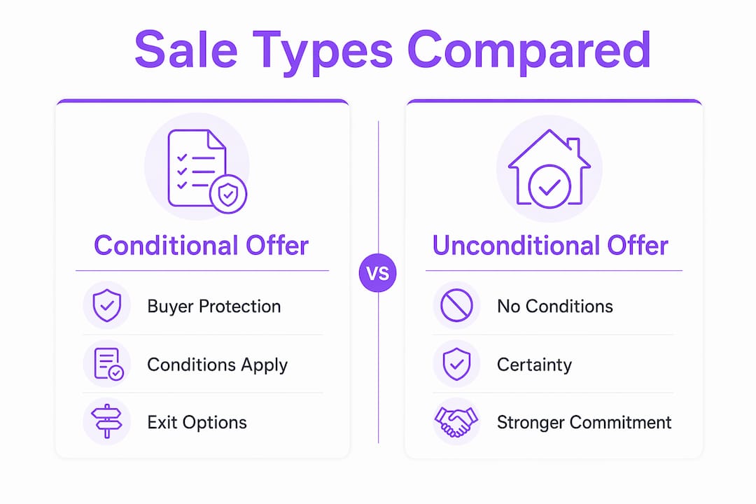 Infographic comparing conditional and unconditional offers