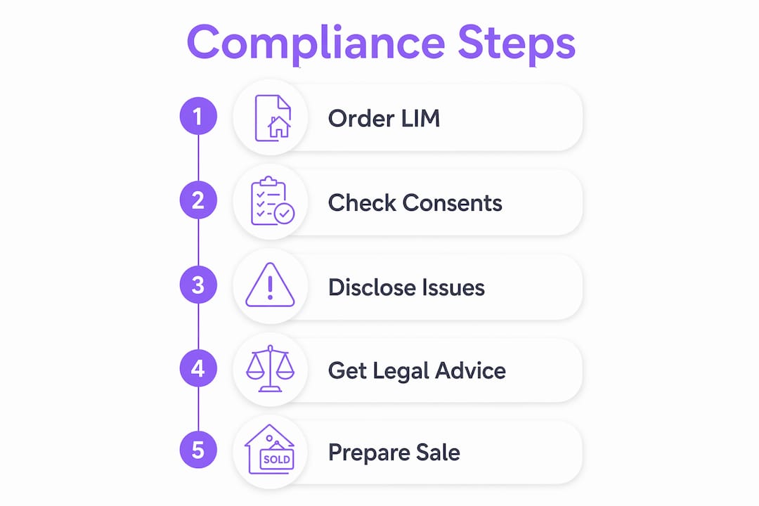 Infographic of property compliance steps checklist