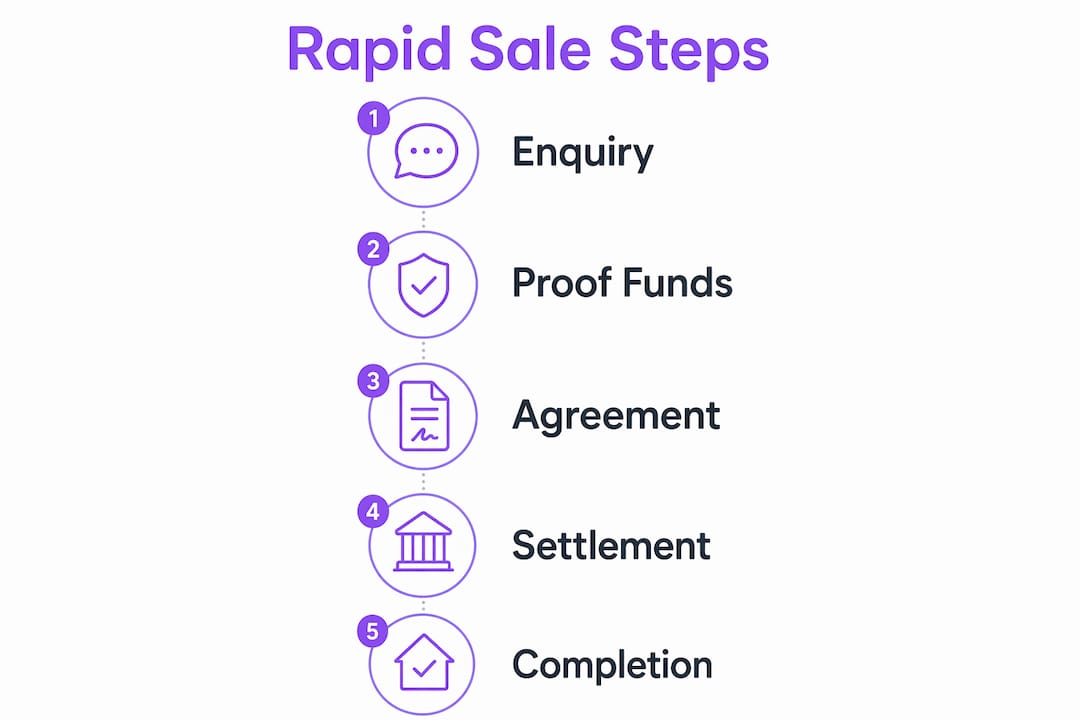 Step-by-step infographic of rapid property sale process