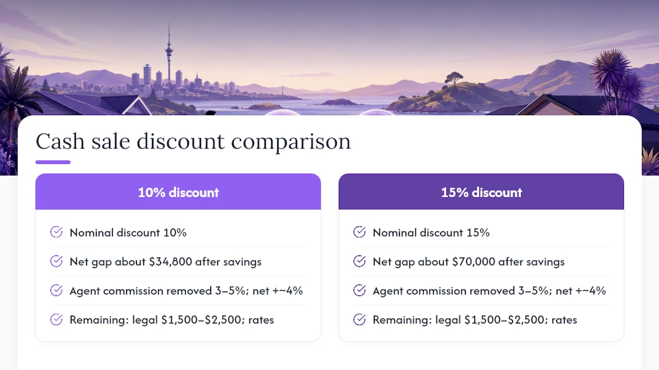 Diagram comparing cash sale discounts and net proceeds