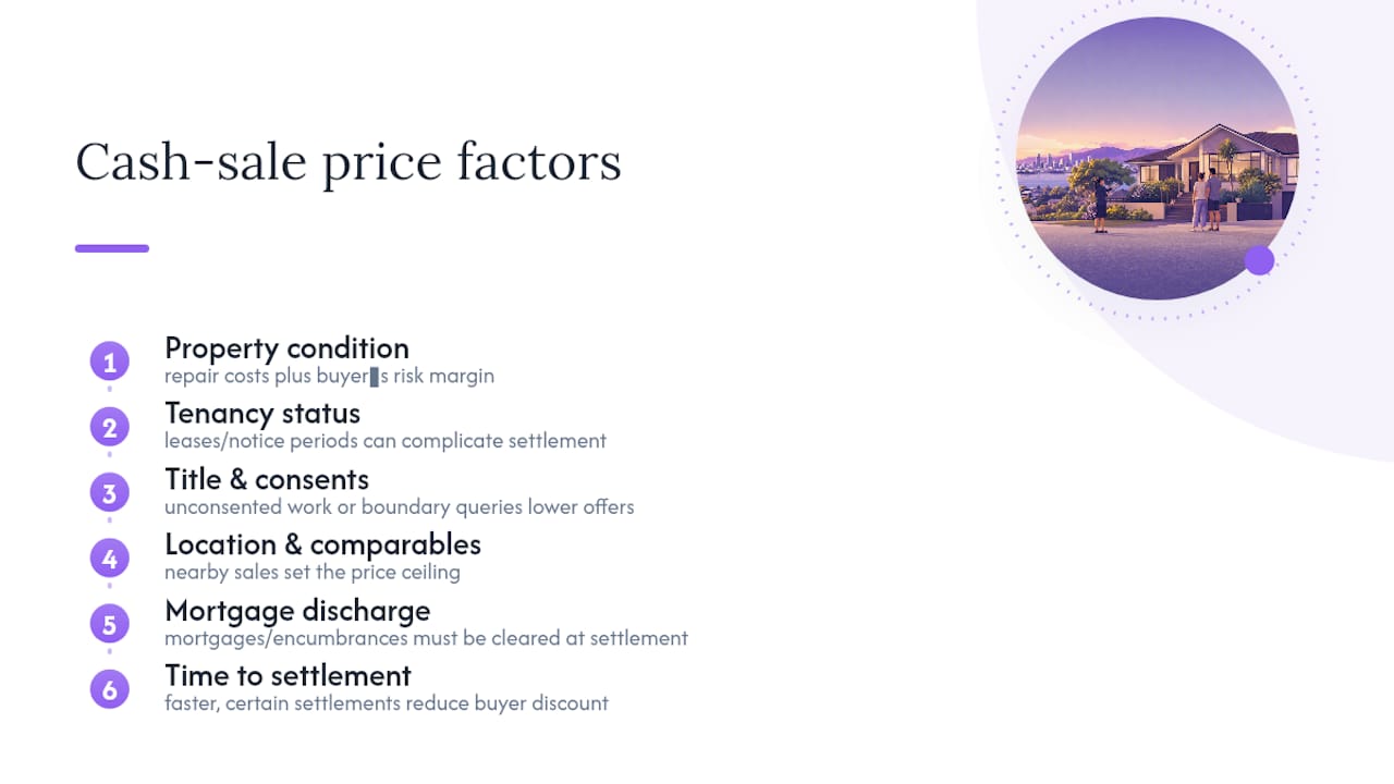 Diagram of factors affecting cash house sale value
