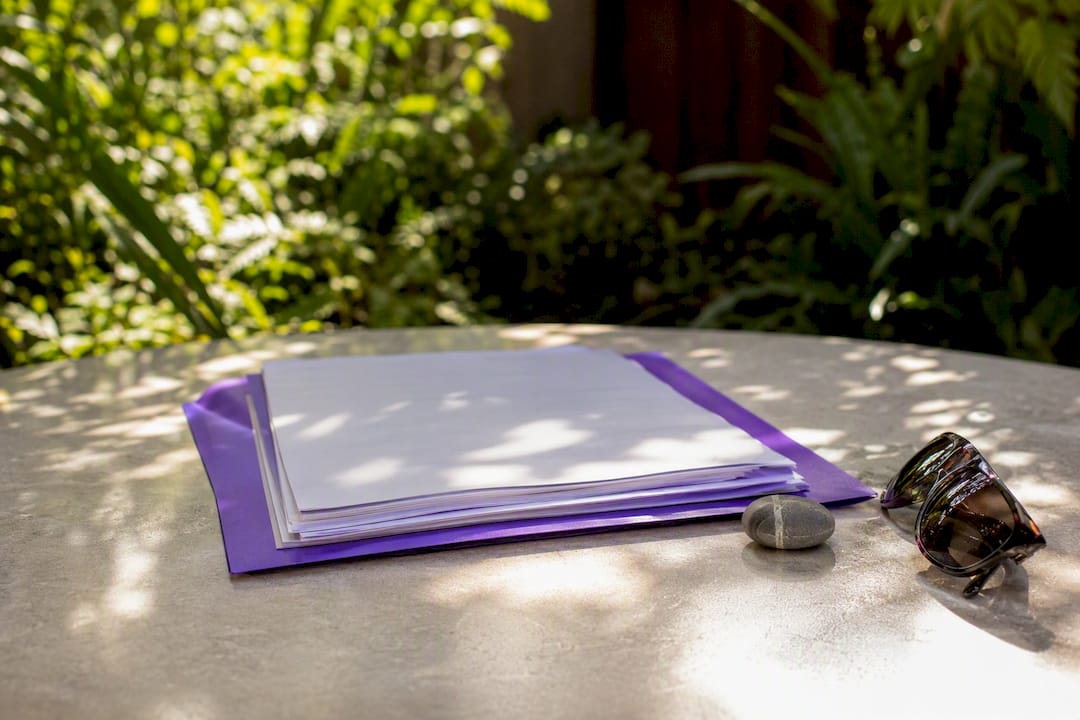 Insurance claim paperwork folder