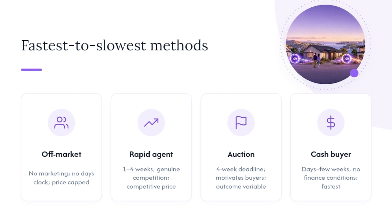 Comparison of four fast house sale routes