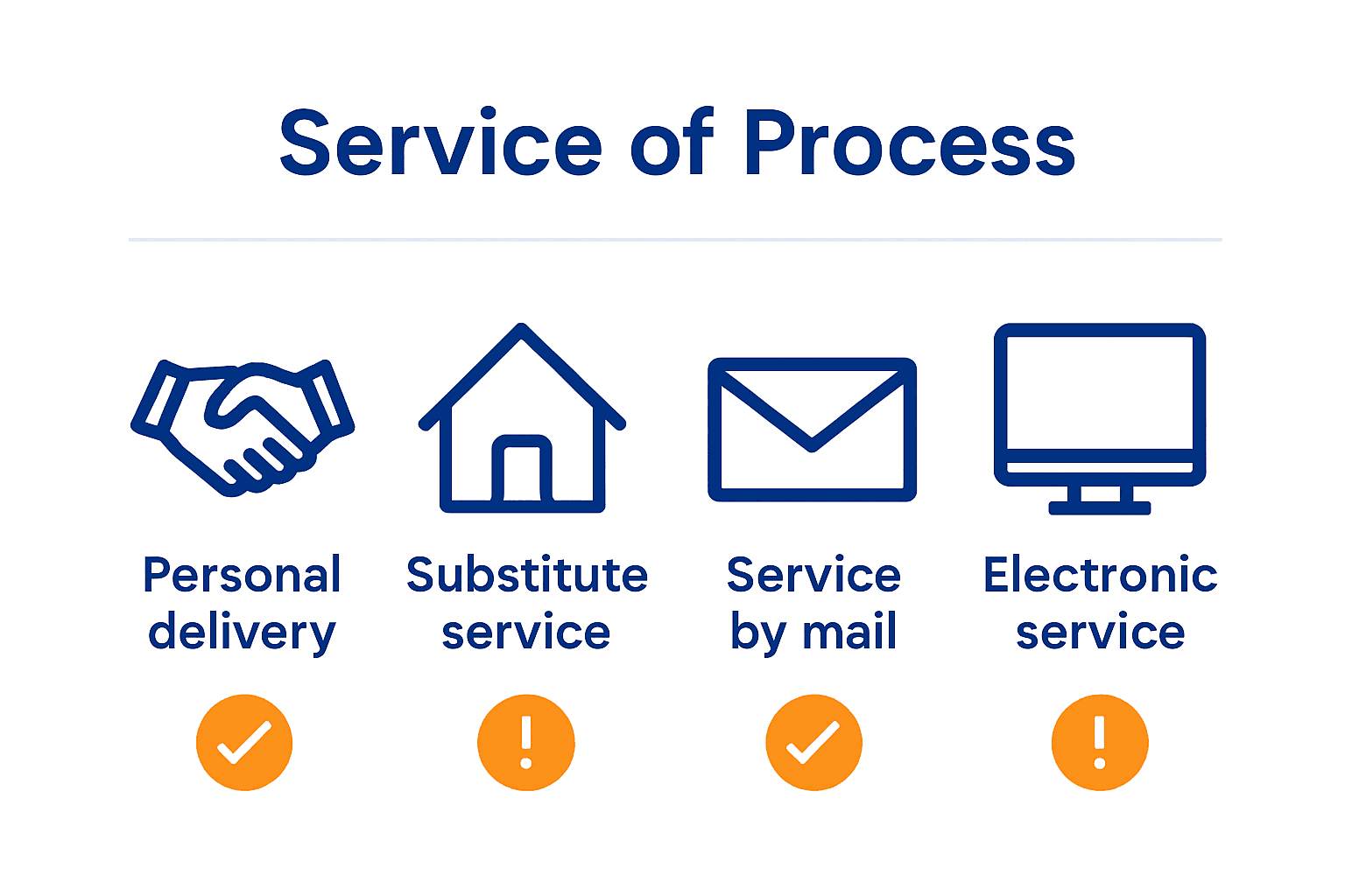 Infographic comparing four legal process serving methods