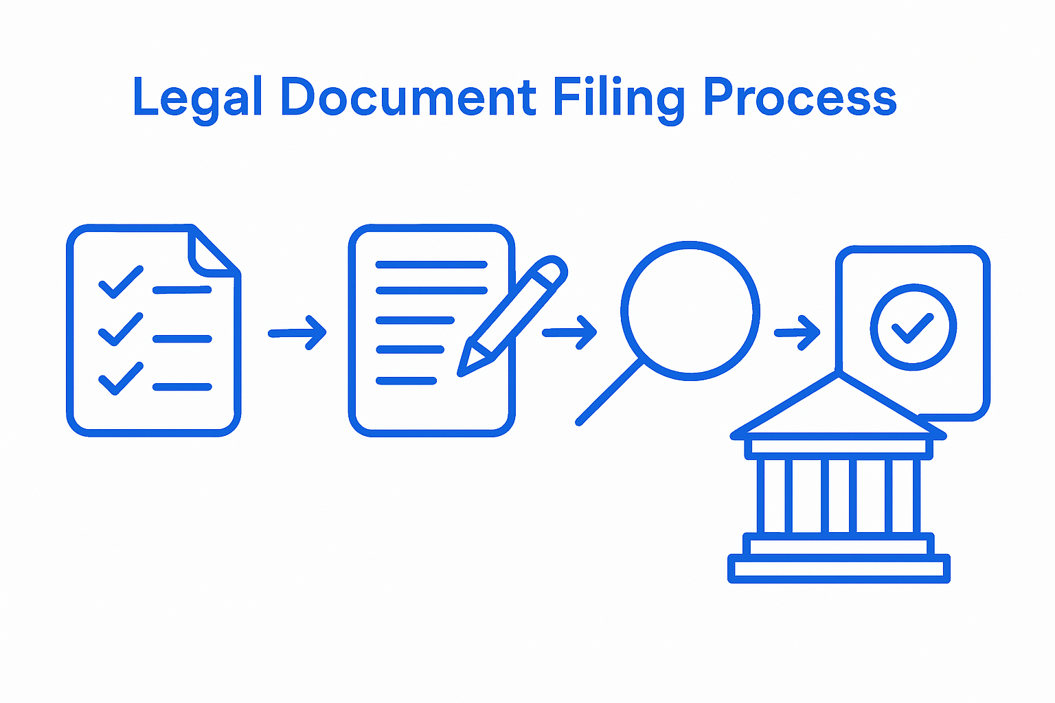 Infographic of court filing steps process