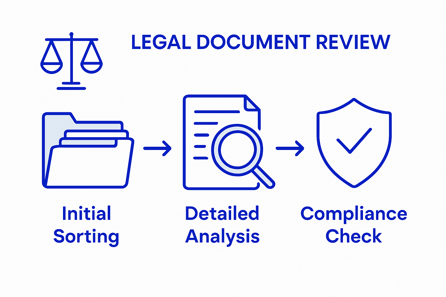 Infographic: legal document review process stages