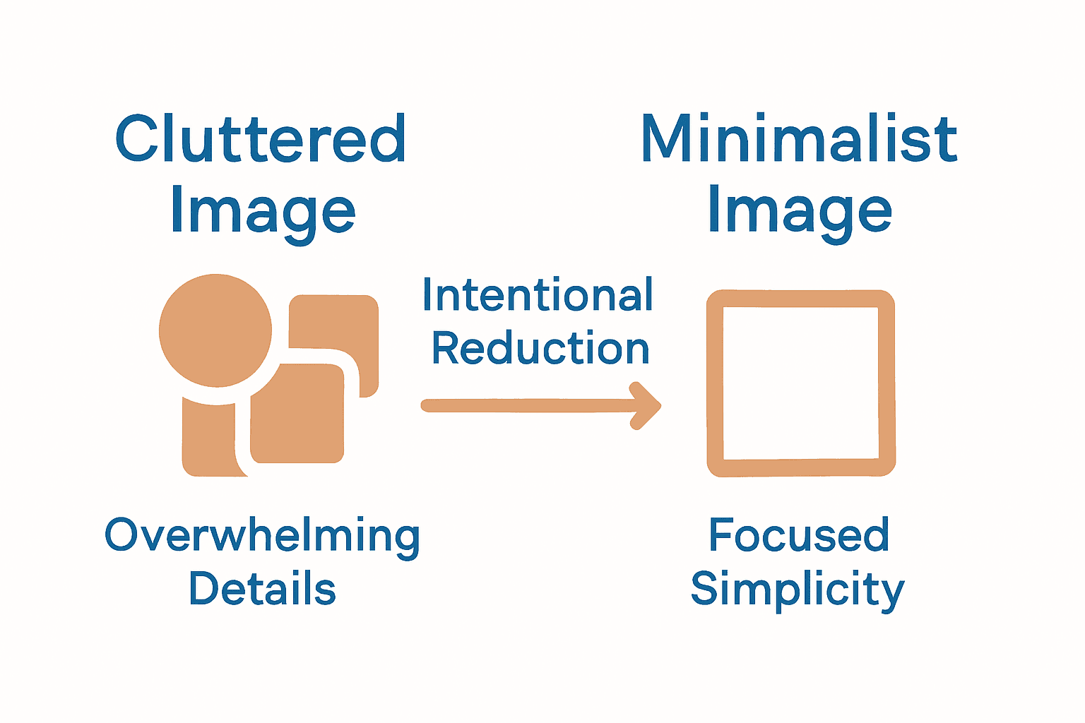 Infographic comparing cluttered vs. minimalist photography styles