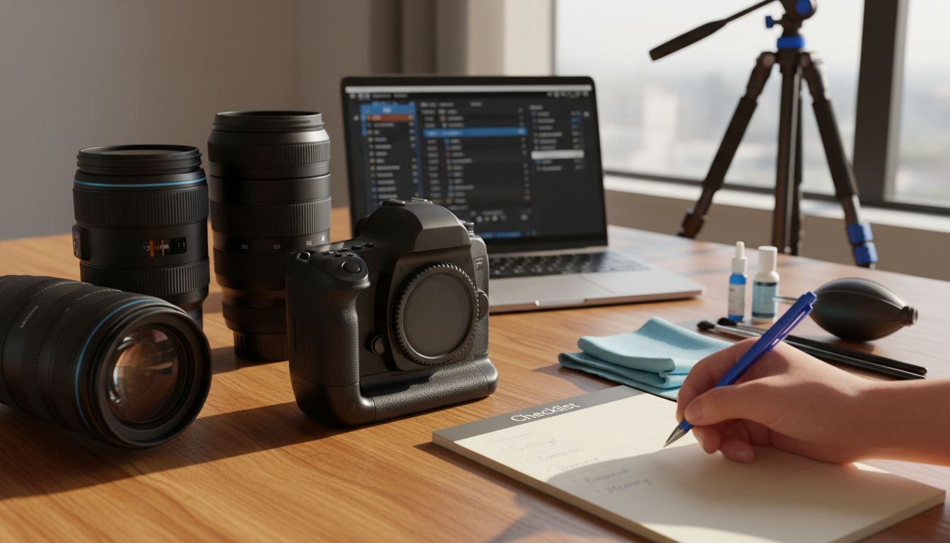 Camera and lenses prepared for action shoot