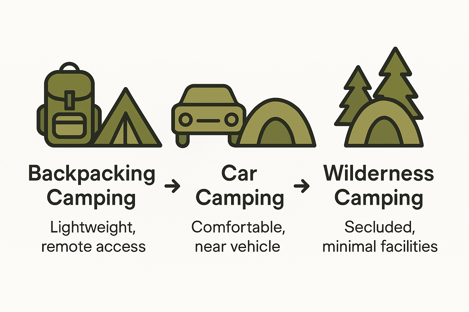 Infographic comparing types of tent camping