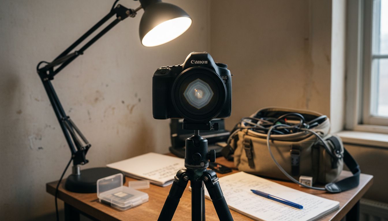 Camera with visible ghosting flare artifacts