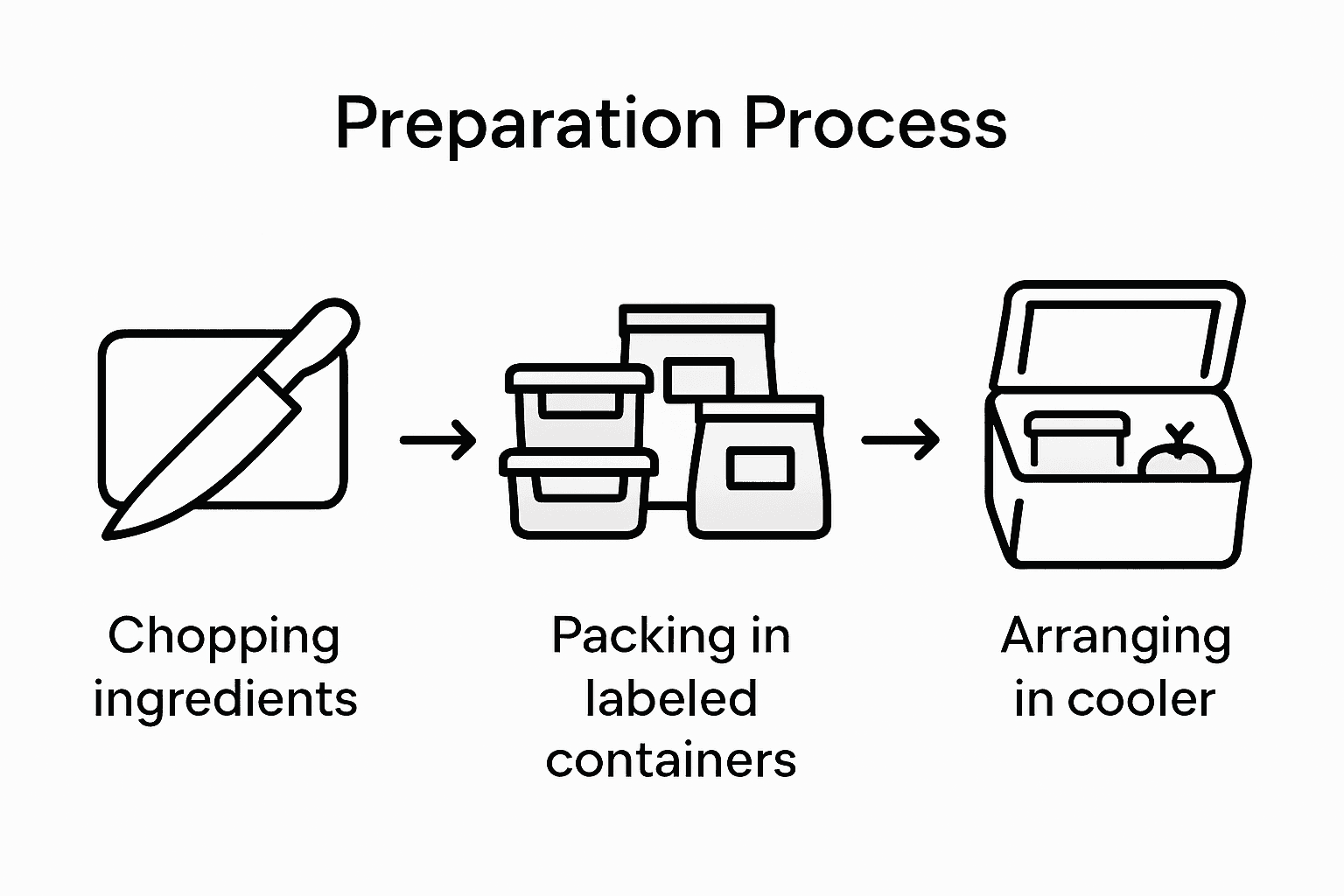 Three-step camp meal prep infographic