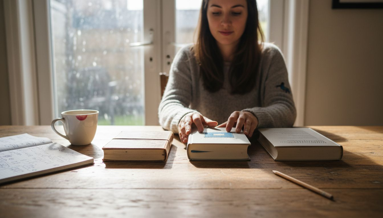 Demonstrating camera focus and focal plane at table