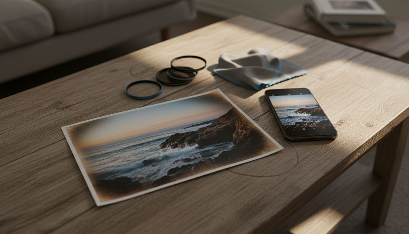 Photo with realistic vignette effect on edges