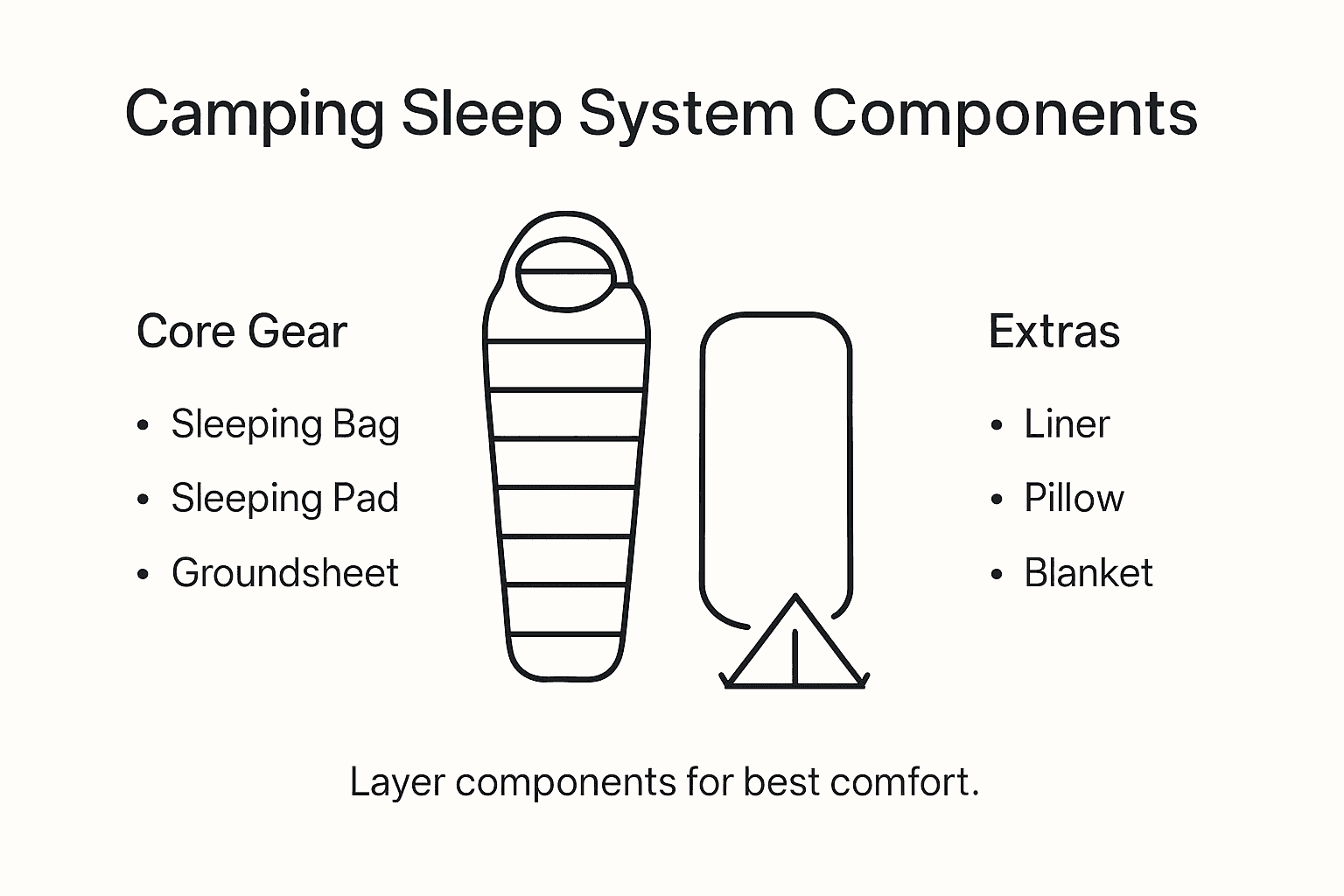 Infographic overview of sleep system components