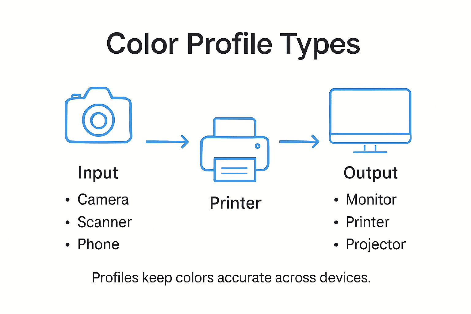 Infographic comparing color profile types