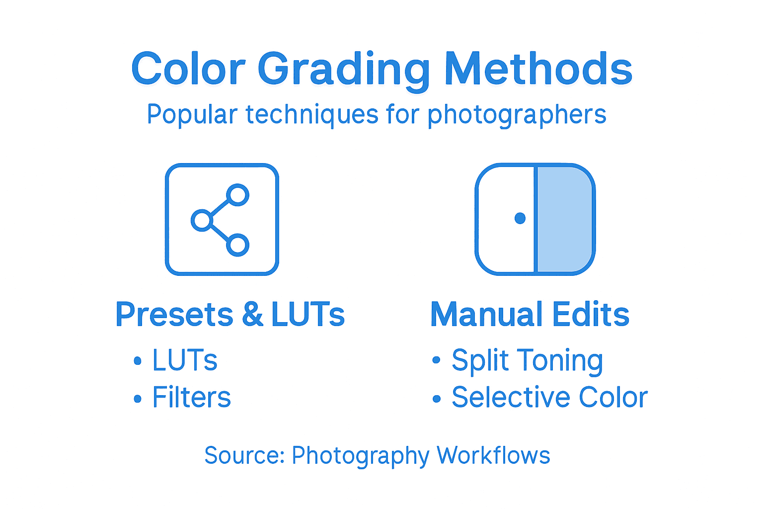 Infographic of color grading techniques