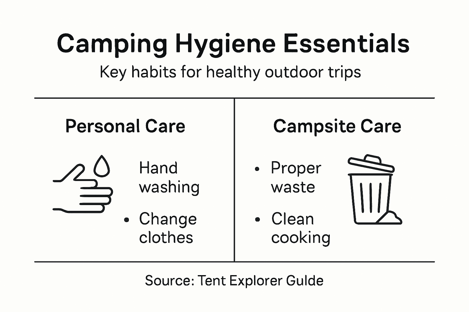 Infographic on key camping hygiene habits