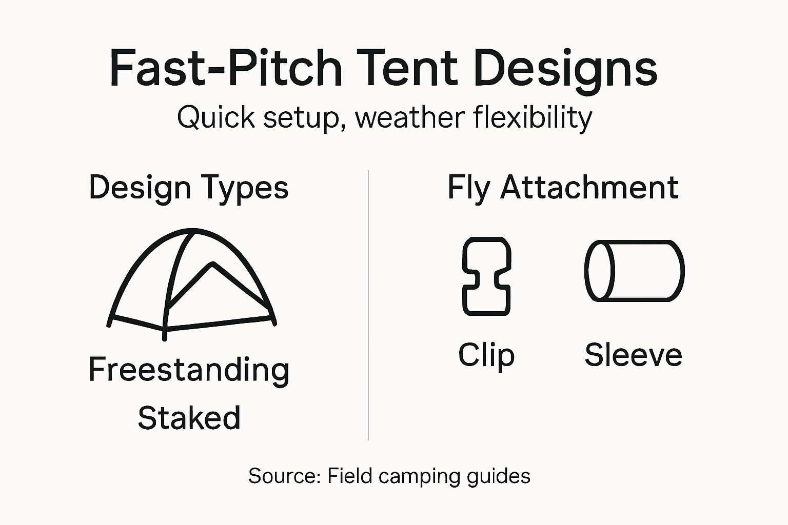 Infographic comparing fast-pitch tent types