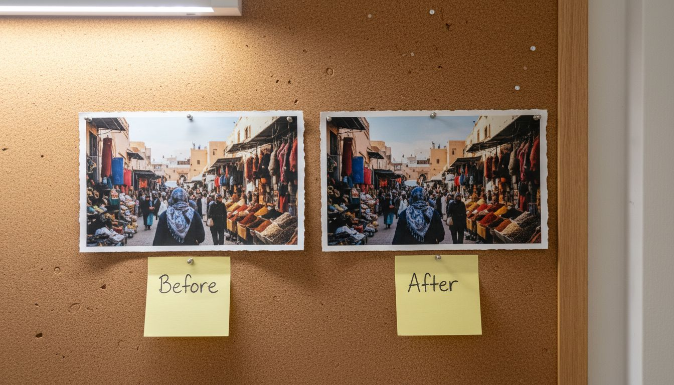 Before and after amateur photo edits