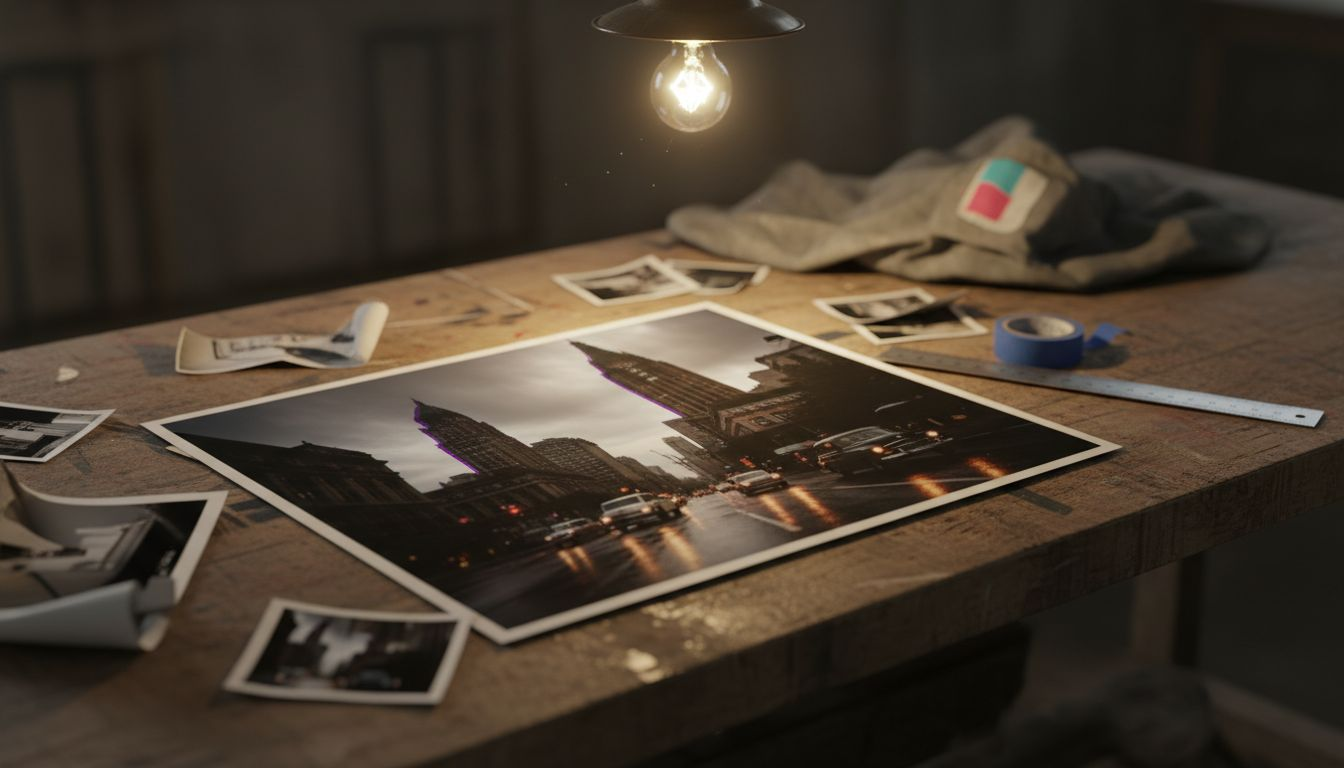 Printed photo with visible color fringing