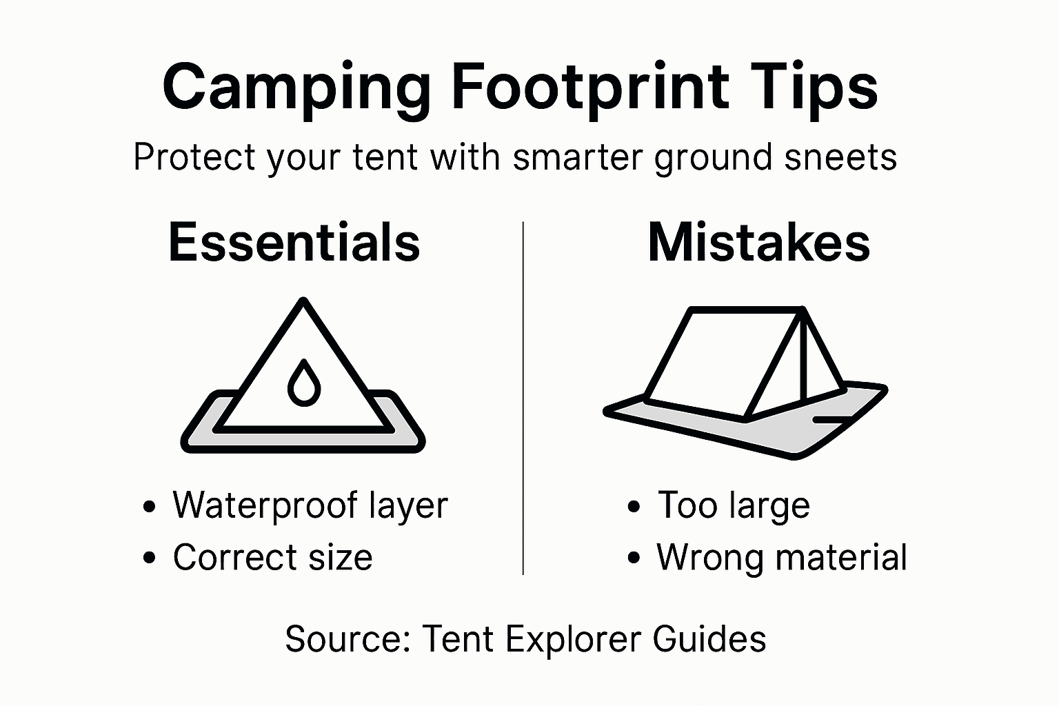 Infographic of camping footprint tips and mistakes