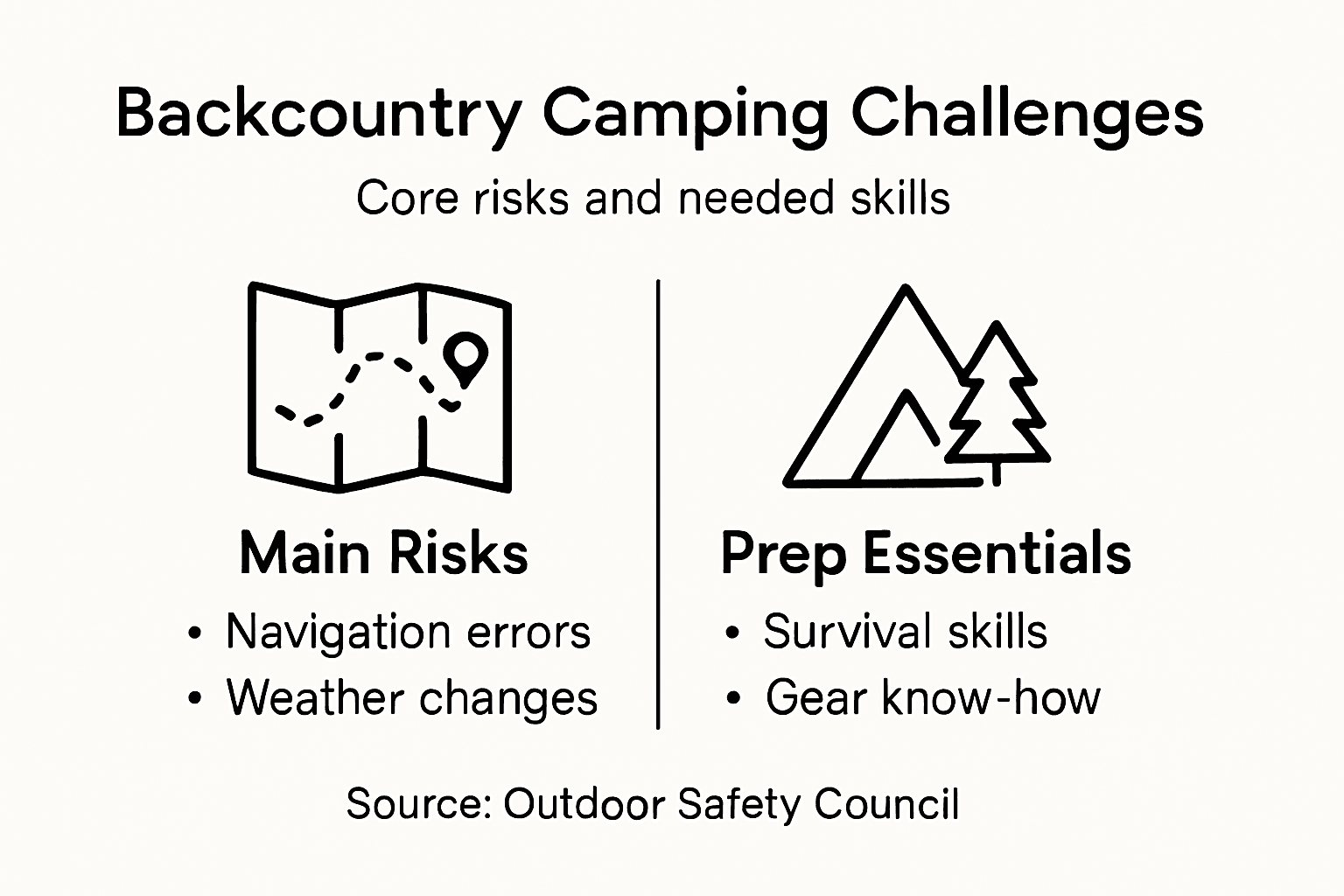 Infographic chart of main risks and prep essentials