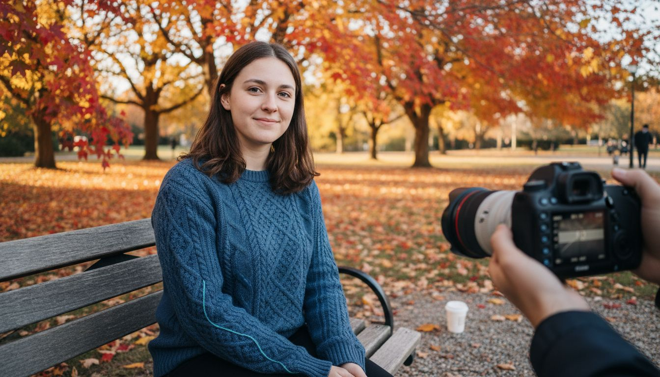 Photographer using center-weighted metering portrait