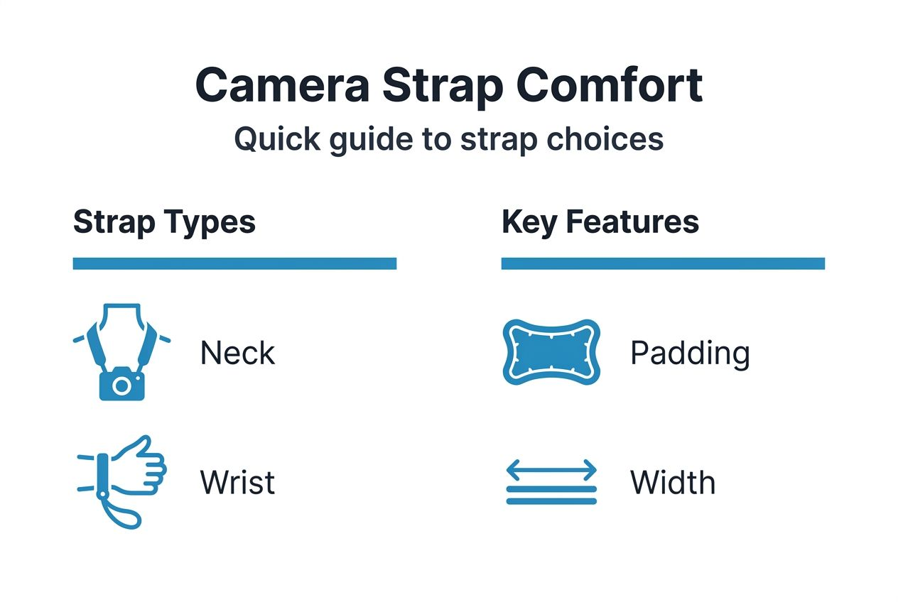 Infographic on camera strap comfort features