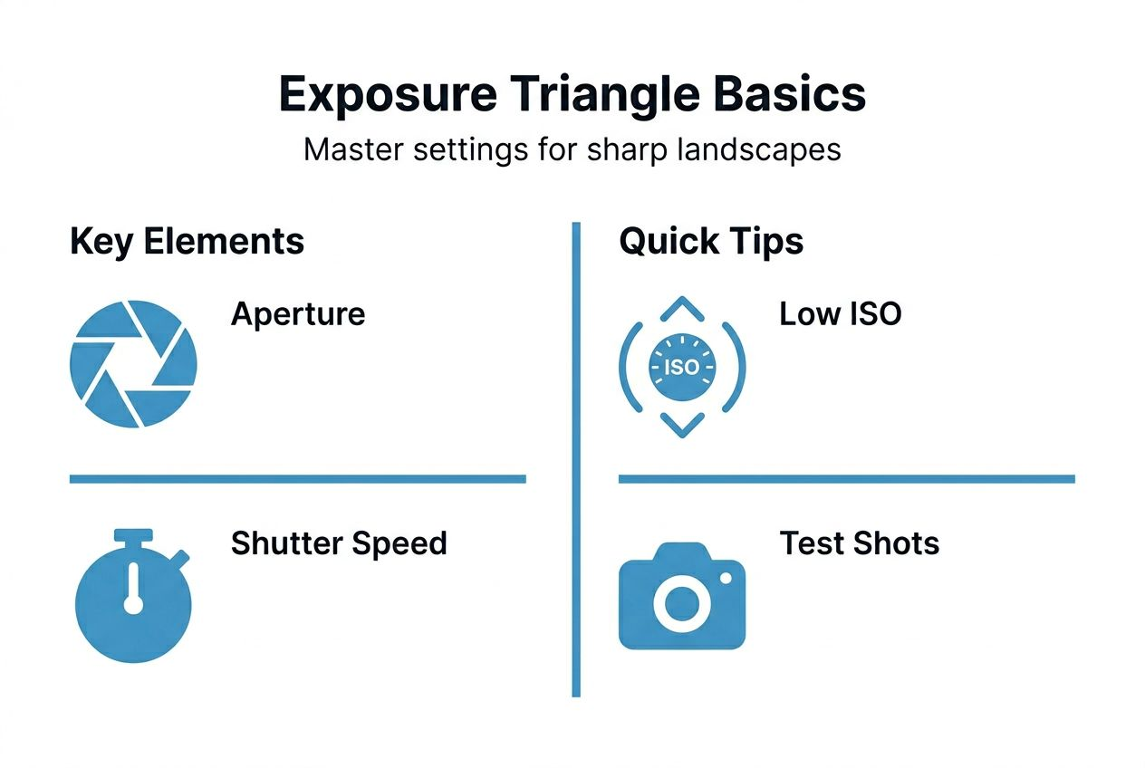 Infographic on exposure triangle for landscapes