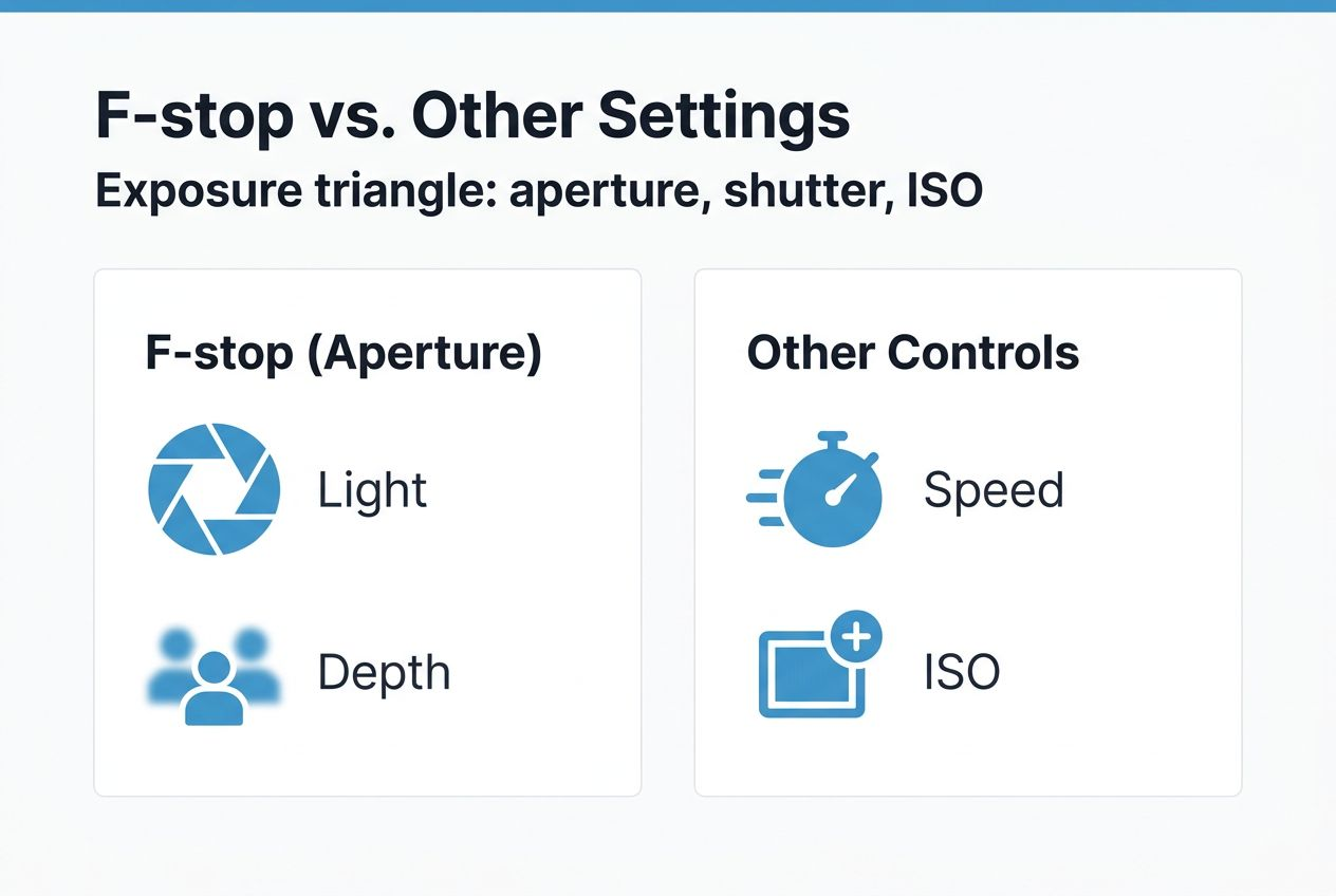 Infographic comparing f-stop to shutter and ISO