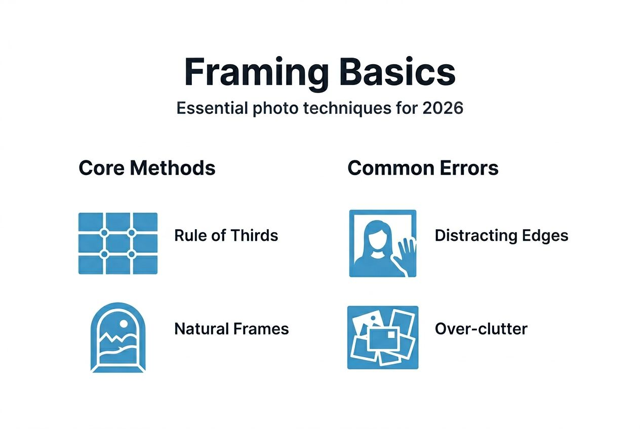 Infographic summarizing key framing methods