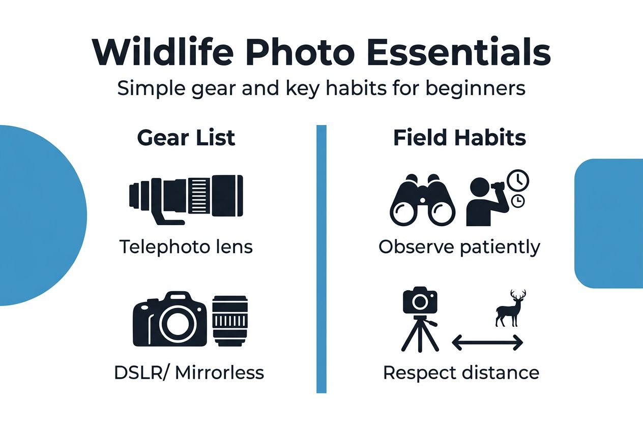 Infographic outlining basic wildlife photography setup
