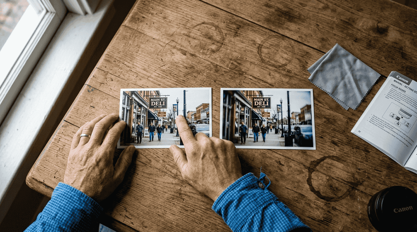 Comparing sharpness in prime lens photo prints